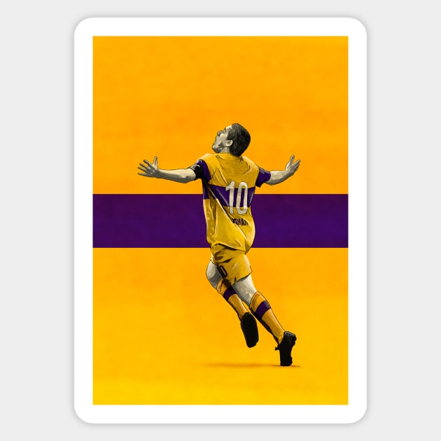 Juan Román Riquelme - Boca Juniors Football Artwork Sticker by barrymasterson